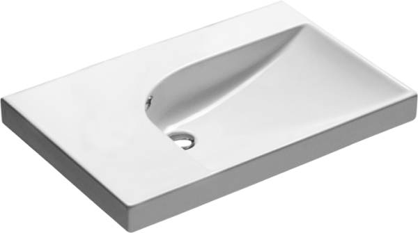 Раковина Hatria Grandangolo DX Y0YD01 75, без готовых отверстий под смеситель