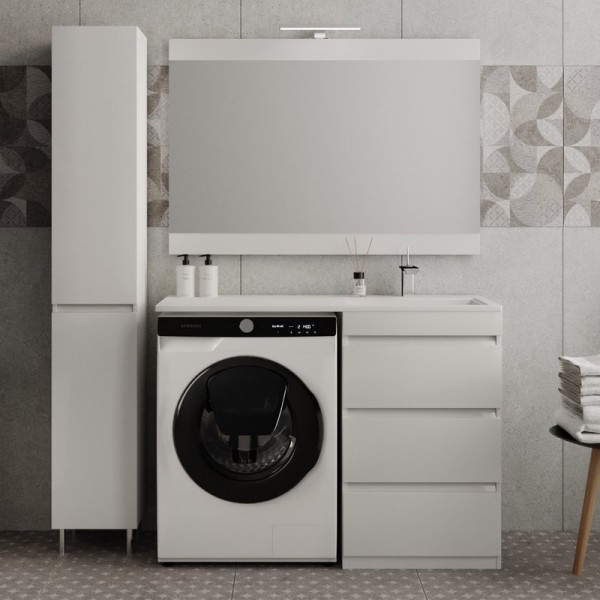 Мебель для ванной комнаты Style Line Даллас 110 Люкс Plus R напольная, белая, 3 ящика