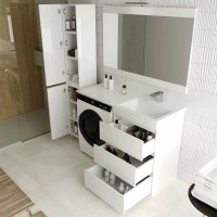 Мебель для ванной комнаты Style Line Даллас 110 Люкс Plus R напольная, белая, 3 ящика