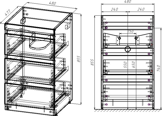 Мебель для ванной комнаты Style Line Даллас 110 Люкс Plus R напольная, белая, 3 ящика