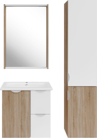 Тумба с раковиной ASB-Mebel Лавре 60 дуб бардолино, белый