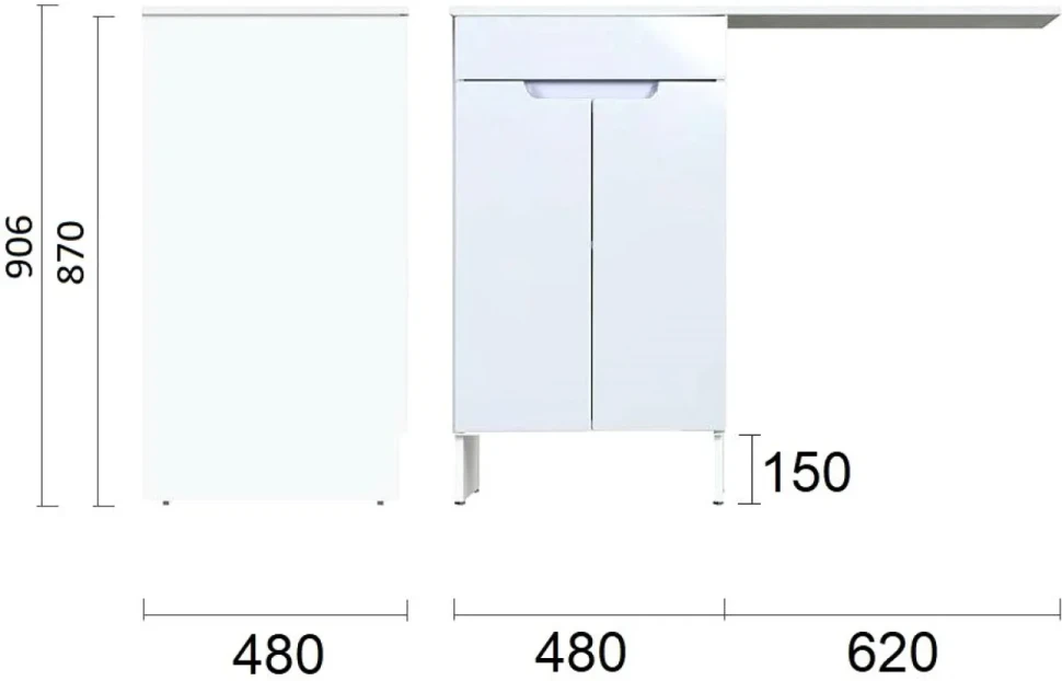 Мебель для ванной комнаты Orange Sistema 110 L под стиральную машину