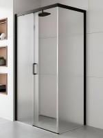 Душевой уголок Ceruttispa Vito 110BF L 80х110, профиль черный, стекло матовое