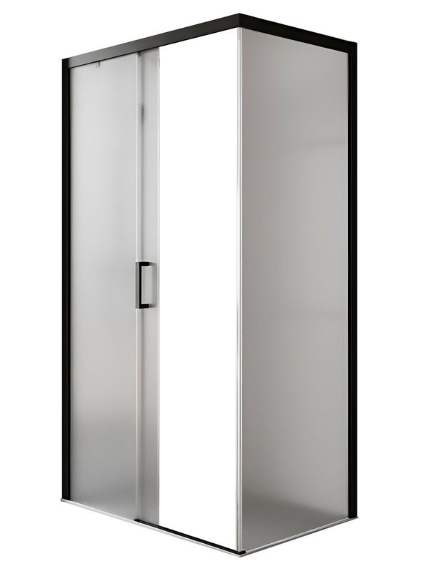 Душевой уголок Ceruttispa Vito 110BF L 80х110, профиль черный, стекло матовое