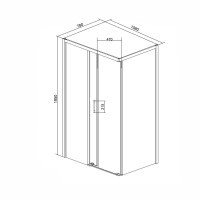 Душевой уголок Ceruttispa Vito 110BF L 80х110, профиль черный, стекло матовое