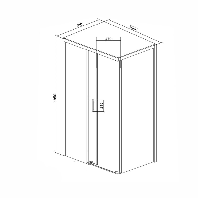 Душевой уголок Ceruttispa Vito 110BF L 80х110, профиль черный, стекло матовое