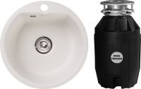 Комплект Мойка GranFest Smart SM 435 белый + Измельчитель Bone Crusher BC 810-AS