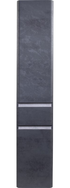 Шкаф пенал для ванной Style Line Атлантика Люкс Plus 35 с бельевой корзиной, бетон темный