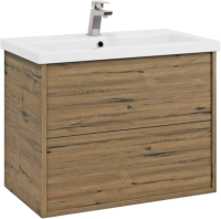 Тумба под раковину без столешницы SanStar Siva 70 подвесная, дуб веллингтон табак