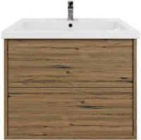 Тумба под раковину без столешницы SanStar Siva 70 подвесная, дуб веллингтон табак