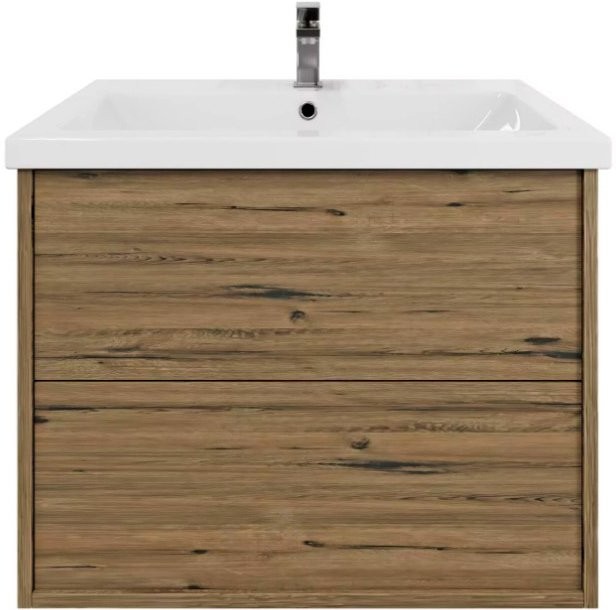 Тумба под раковину без столешницы SanStar Siva 70 подвесная, дуб веллингтон табак