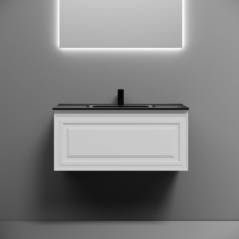 Тумба с раковиной Sancos Very 90 bianco, раковина CN7002MB