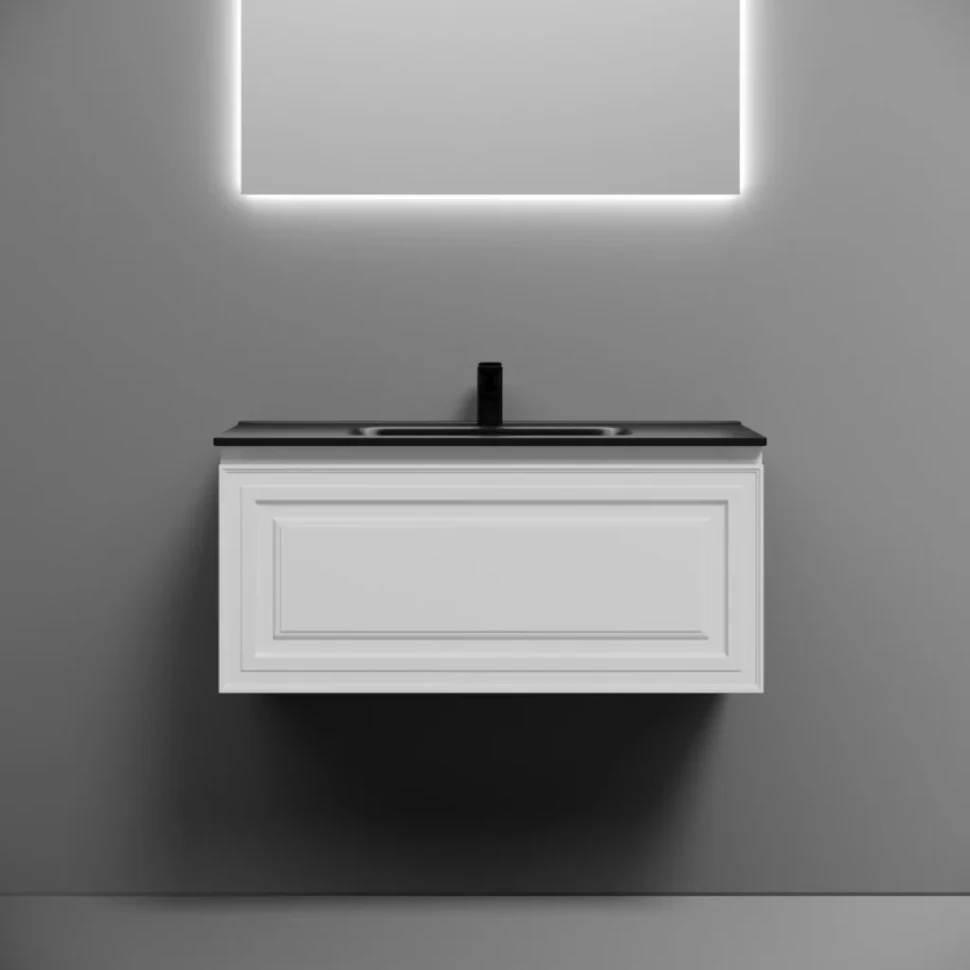 Тумба с раковиной Sancos Very 90 bianco, раковина CN7002MB