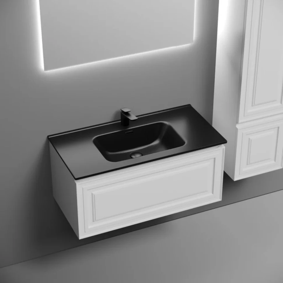 Тумба с раковиной Sancos Very 90 bianco, раковина CN7002MB