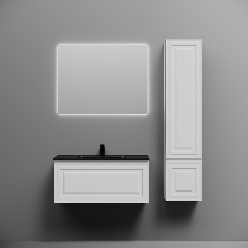 Тумба с раковиной Sancos Very 90 bianco, раковина CN7002MB