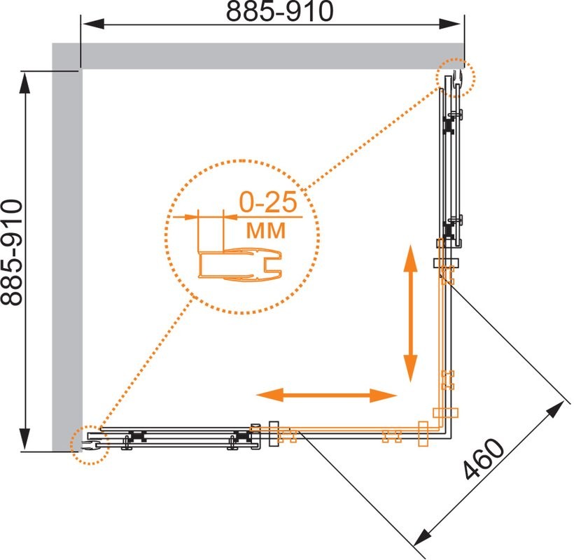 Душевой уголок Cezares Stylus M A-2-90-C-Cr