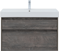 Тумба с раковиной Aquanet Nova Lite 100 дуб рошелье, 2 ящика