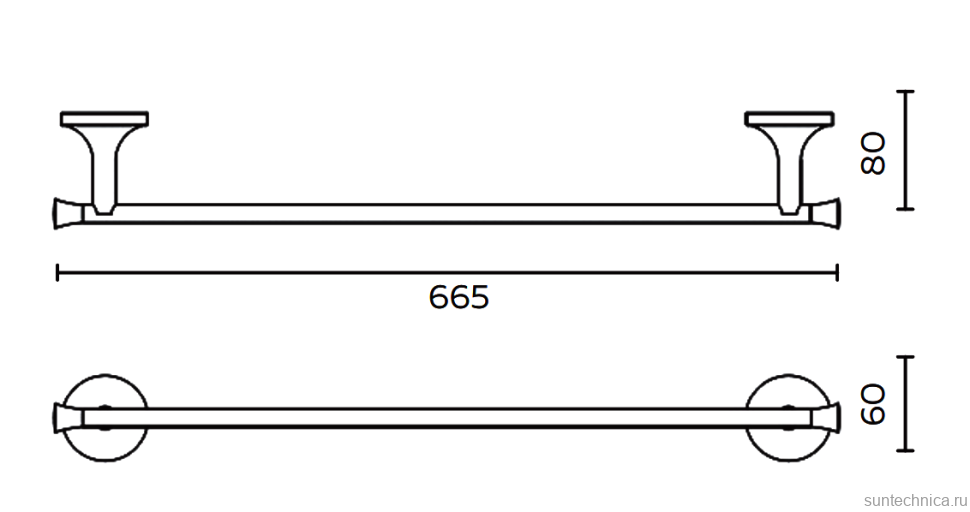 Держатель для полотенец AltroBagno Corposso 081314 Gl золото