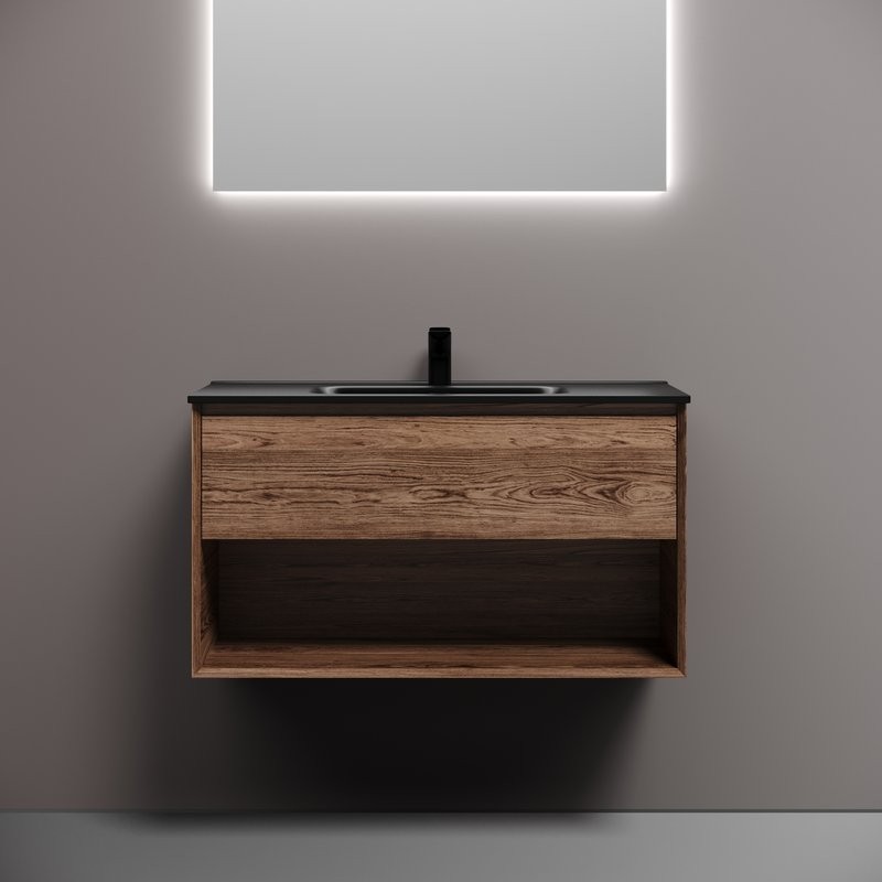 Мебель для ванной комнаты Sancos Marmi 1.0 90 дуб чарльстон, раковина CN7002MB