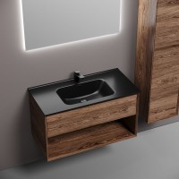 Мебель для ванной комнаты Sancos Marmi 1.0 90 дуб чарльстон, раковина CN7002MB