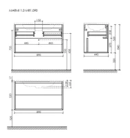 Мебель для ванной комнаты Sancos Marmi 1.0 90 дуб чарльстон, раковина CN7002MB
