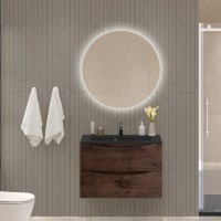 Мебель для ванной комнаты BelBagno Marino 80 подвесная, rovere moro, черная раовина