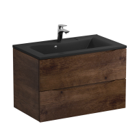 Мебель для ванной комнаты BelBagno Marino 80 подвесная, rovere moro, черная раовина