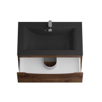 Мебель для ванной комнаты BelBagno Marino 80 подвесная, rovere moro, черная раовина