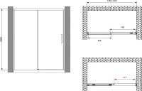 Душевая дверь в нишу Abber Komfort AG93140B 140 см, профиль черный, стекло прозрачное