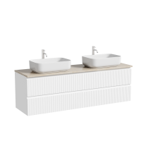 Мебель для ванной комнаты Sancos Snob R 160 bianco, столешница бежевая TT160A2X, раковина CN5043