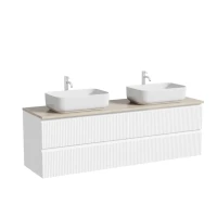 Мебель для ванной комнаты Sancos Snob R 160 bianco, столешница бежевая TT160A2X, раковина CN5043