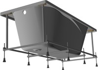 Акриловая ванна Roca Uno 170x75 см, встраиваемая, белая, с каркасом