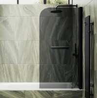 Шторка на ванну Maybahglass MGV-779-6 60x140, профиль черный, стекло графит