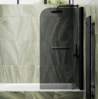 Шторка на ванну Maybahglass MGV-779-6 60x140, профиль черный, стекло графит