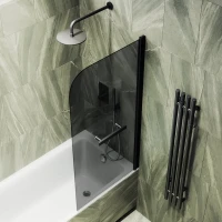 Шторка на ванну Maybahglass MGV-779-6 60x140, профиль черный, стекло графит