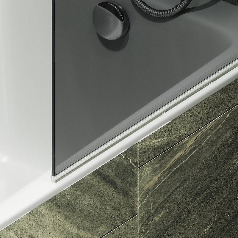 Шторка на ванну Maybahglass MGV-779-6 60x140, профиль черный, стекло графит