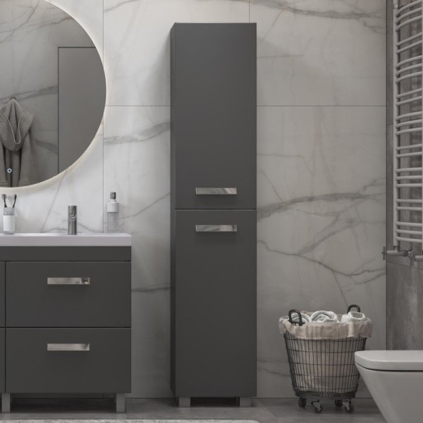 Шкаф пенал для ванной Velvex Orlando 190 универсальный, серый