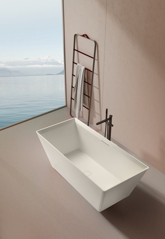 Ванна из искусственного камня AltroBagno Francesca 090103 170x75 см, отдельностоящая, на ножках, с донным клапаном, с подголовником