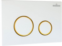 Комплект Lavinia Boho Унитаз подвесной Bristol Rimless 3305101R + Крышка-сиденье Bristol 33290500 с микролифтом + Инсталляция RelFix 38010010 + Кнопка RelFix 38050804 белая, золотой глянец