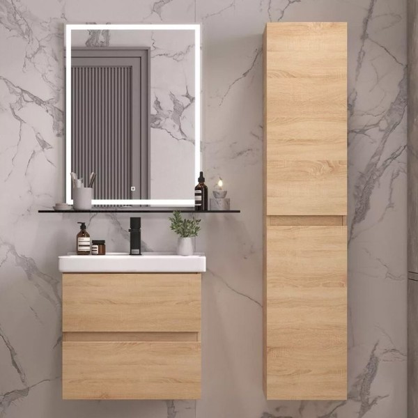 Мебель для ванной комнаты SanStar Тоскана 50 дуб сонома светлый, раковина Sanita luxe Fest 50