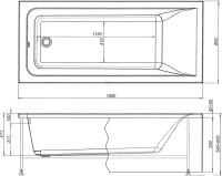 Акриловая ванна Aquanet Bright 233143 180x80 см, пристенная, белая, с каркасом