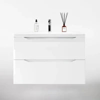 Тумба с раковиной Style Line Марелла 80 подвесная, белый глянец