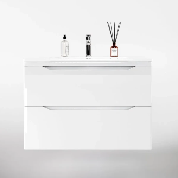 Тумба с раковиной Style Line Марелла 80 подвесная, белый глянец