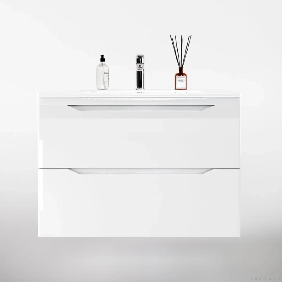 Тумба с раковиной Style Line Марелла 80 подвесная, белый глянец