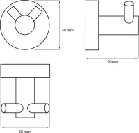Крючок DEKOR BANYO Alina Black A40 408 04 матовый черный, на шурупах