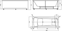 Акриловая ванна AQUATEK Либра New LIB150N-0000008 150x70 см, левая, пристенная, белая, с каркасом, со сливом-переливом