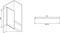Шторка на ванну Abber Immer Offen AG71080B 80x140, профиль черный, стекло прозрачное