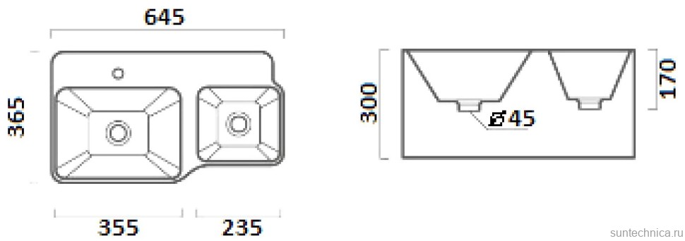 Раковина Ceruttispa Double Bella 9703 белый