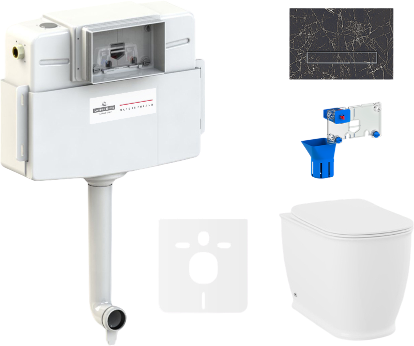 Комплект Lavinia Boho Унитаз приставной Bell Pro 33014040 + Крышка-сиденье Bell Pro 33290100 с микролифтом + Бачок скрытого монтажа RelFix 38020010 + Кнопка RelFix 38050901 + Дозатор RelFix 38040010