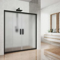 Душевая дверь в нишу Kubele DE019 D4-MAT-BLMT 155 см, профиль матовый черный